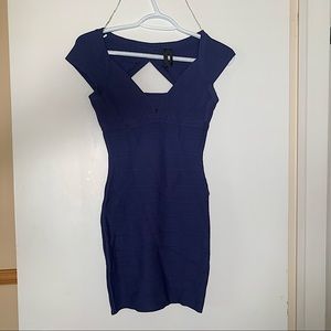 Navy Blue fitted dress - Guess XS